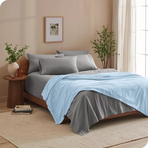 NEW Light Blue Microplush Fleece Bed Blanket by Bare Home - Picture 5 of 11